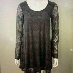 Altar’d state lace long sleeve gray dress